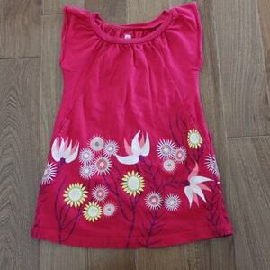 Tea‎ Collection Toddler Girl Pink Cotton Dress Floral Print 12-18 month